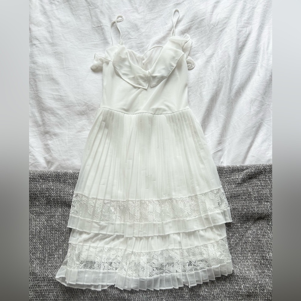 French Connection Adanna Pleat Lace Jersey Dress 4